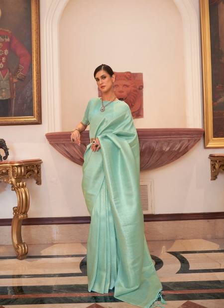 Sea Green Colour Kaabha Silk 204003 Colours By Rajtex Handloom Weaving Saree Exporters In India 204003 A